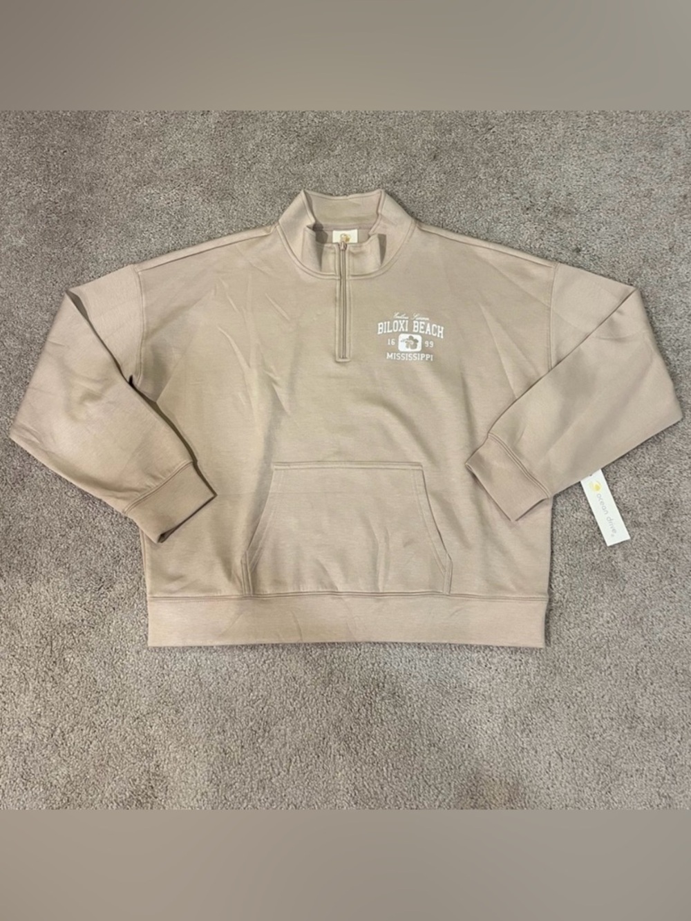 Ocean Drive Biloxi Beach Cloud Fleece Quarter Zip